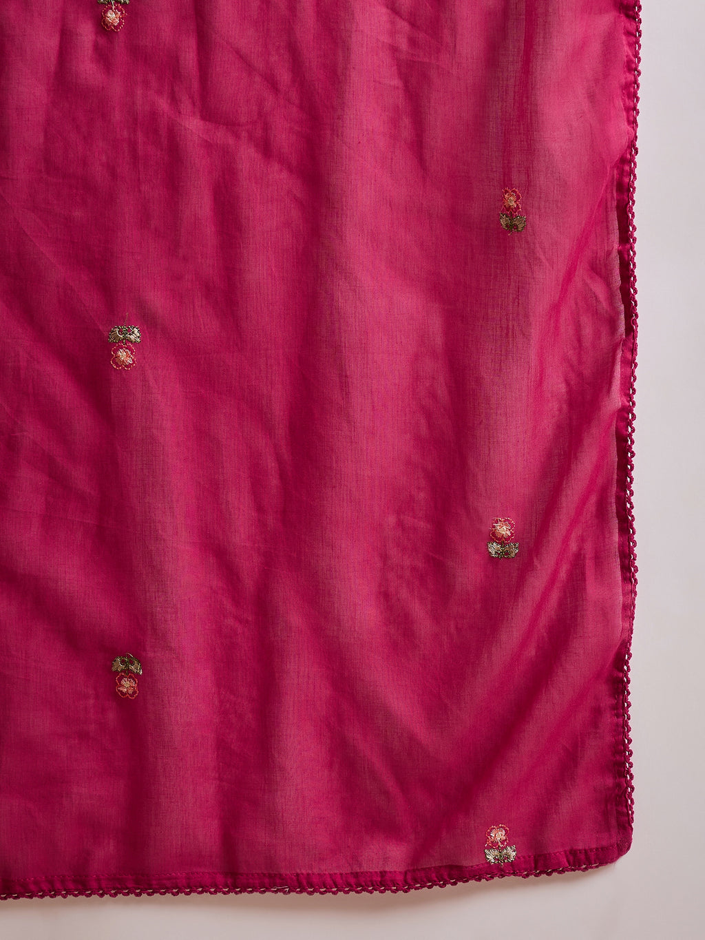 Women Floral Embroidered A-Line Kurta with Trousers & Dupatta