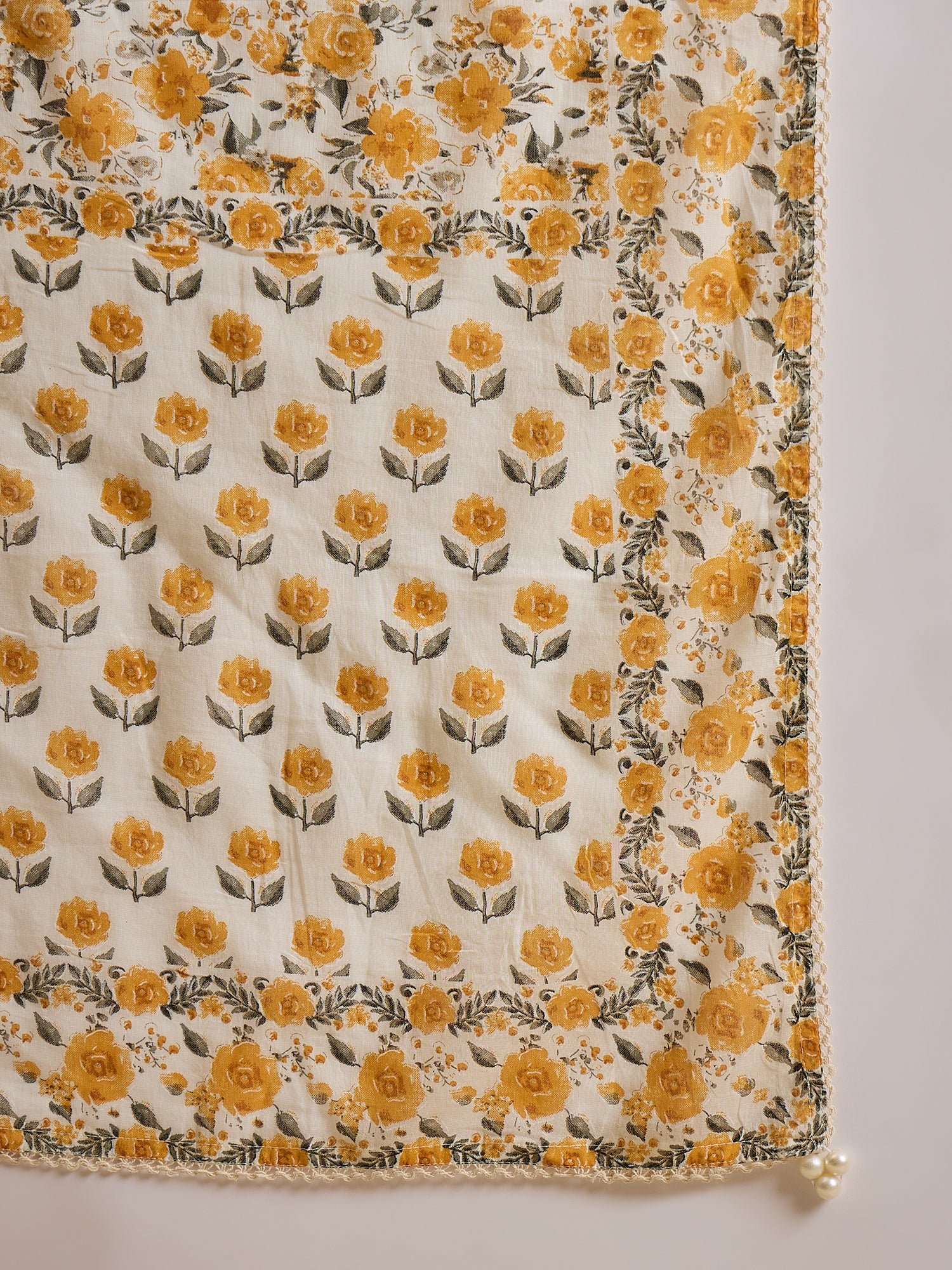 Women Floral Printed Anarkali Kurta with Trousers & Dupatta