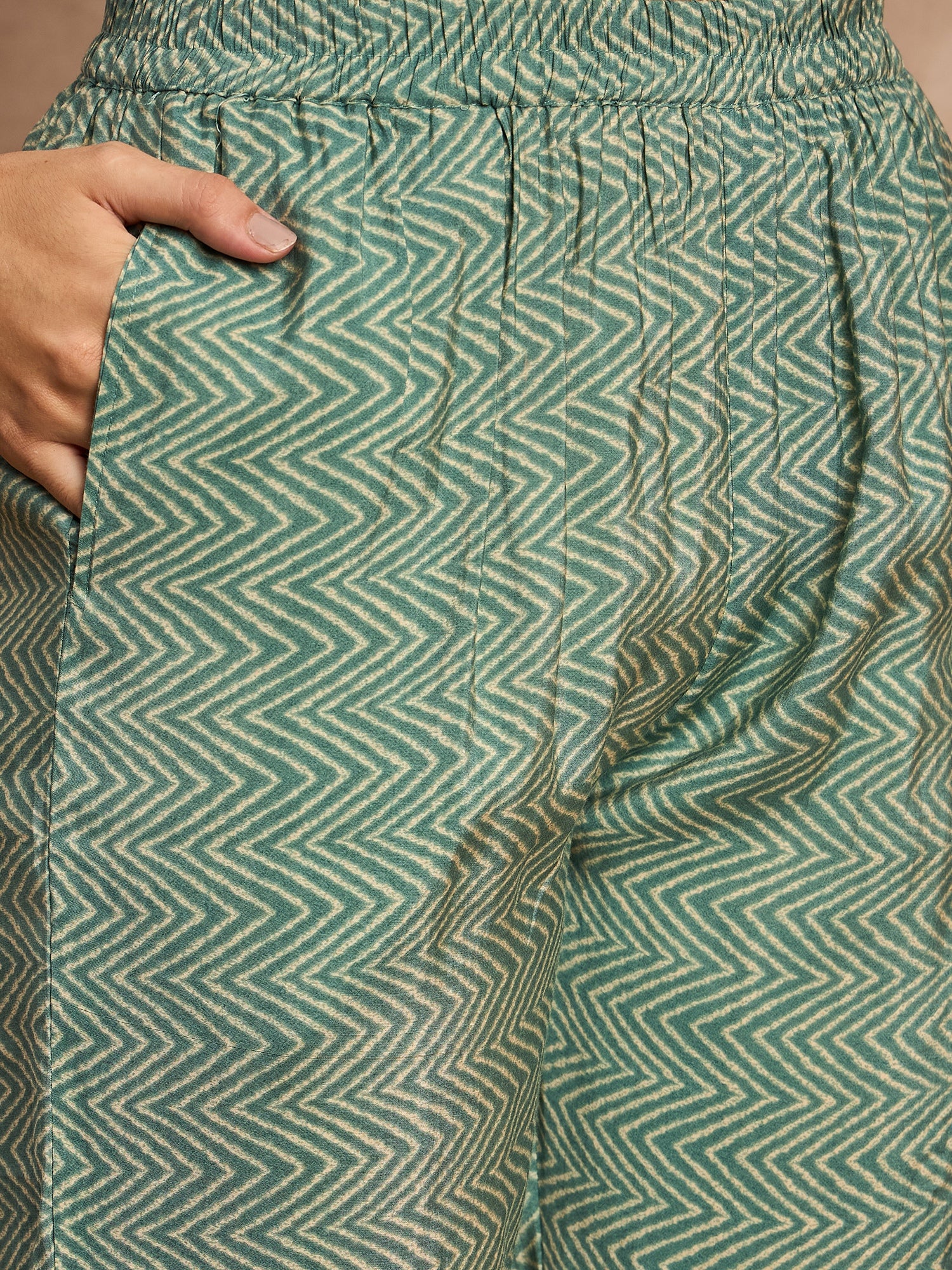 Women Embroidered High Slit Beads and Stones Raw Silk Kurta with Trousers & With Dupatta