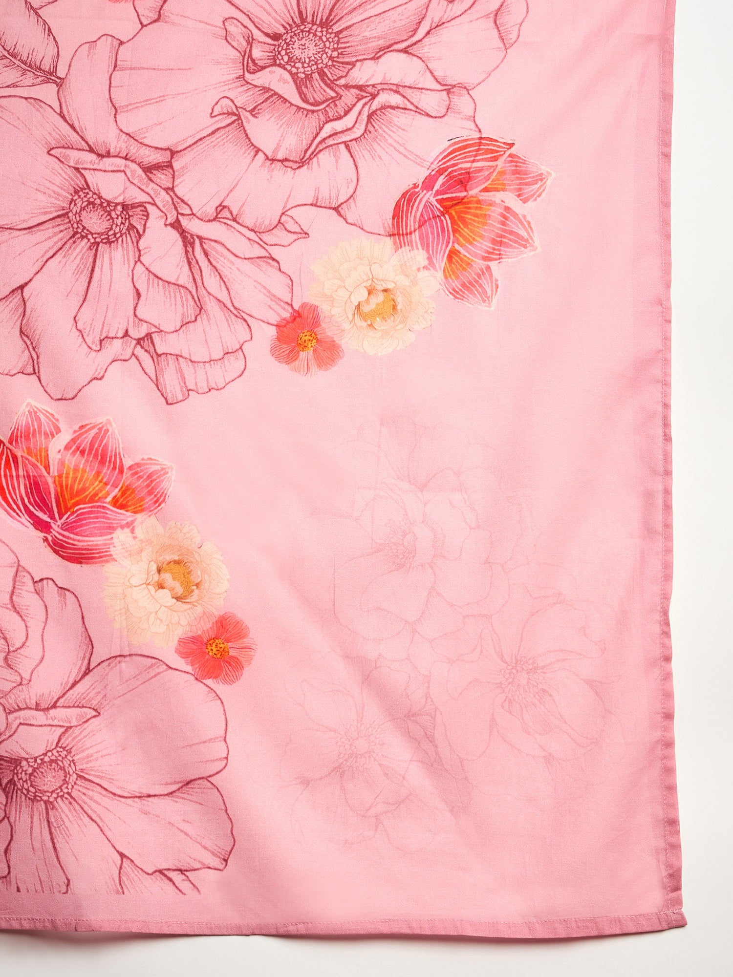 Women Floral Printed Sequinned Pure Cotton Straight Kurta with Trousers & Dupatta