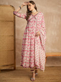 Women Floral Printed Empire Sequinned Kurta with Trousers & With Dupatta