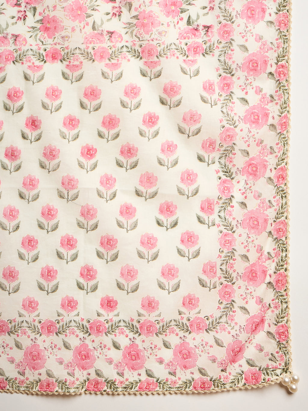 Women Floral Printed Empire Sequinned Kurta with Trousers & With Dupatta