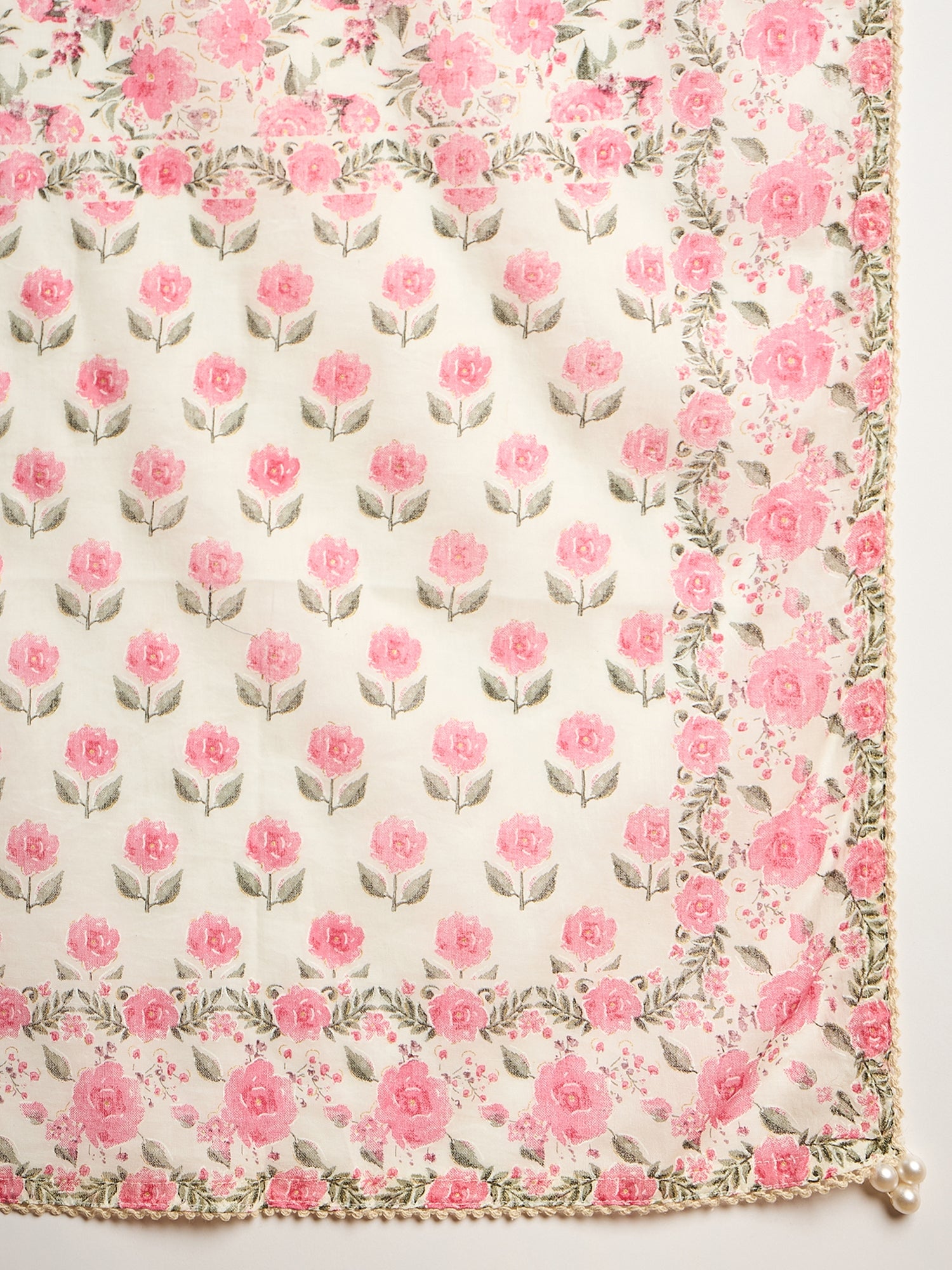 Women Floral Printed Empire Sequinned Kurta with Trousers & With Dupatta