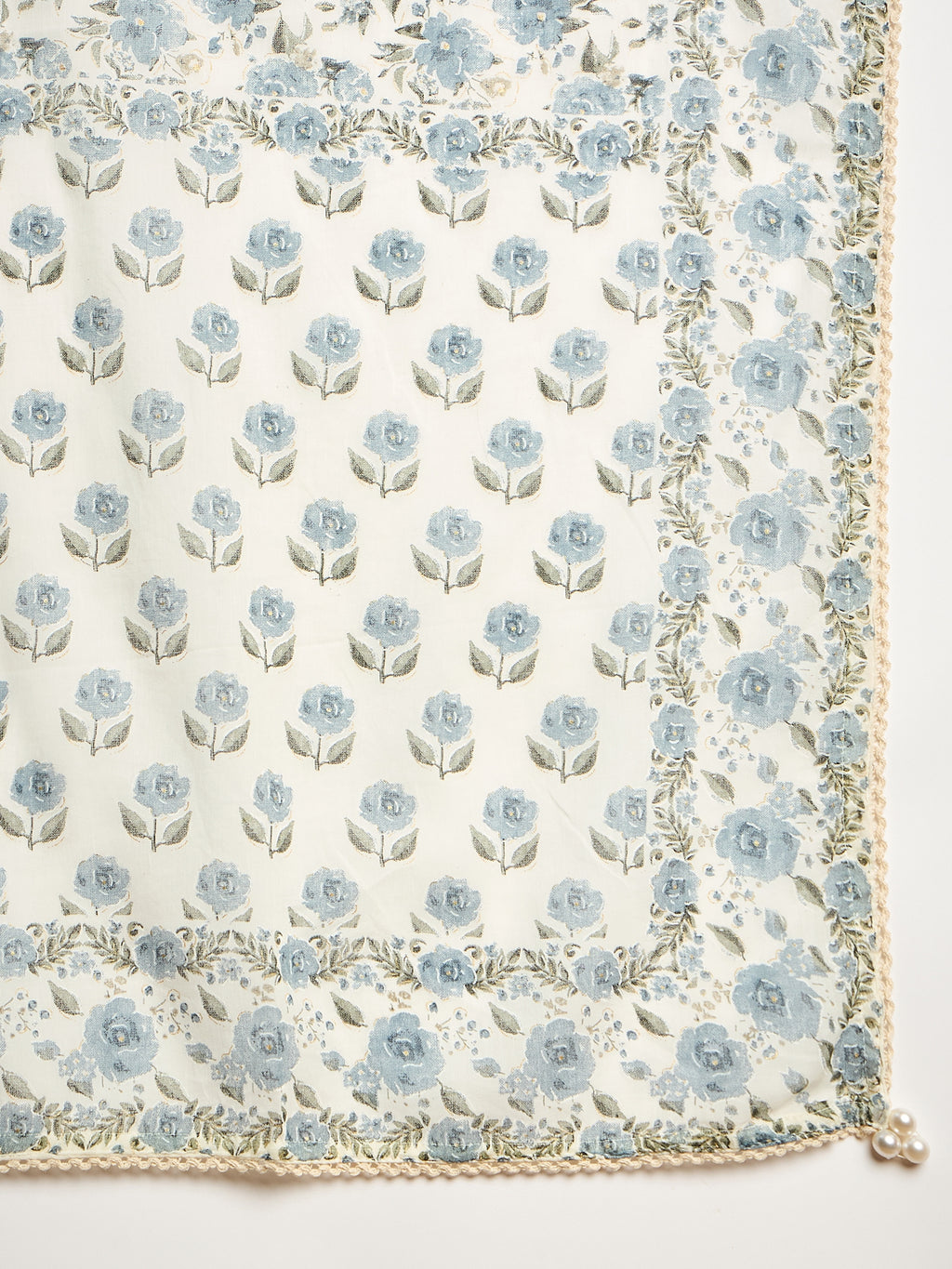 Women Floral Printed Empire Sequinned Kurta with Trousers & With Dupatta