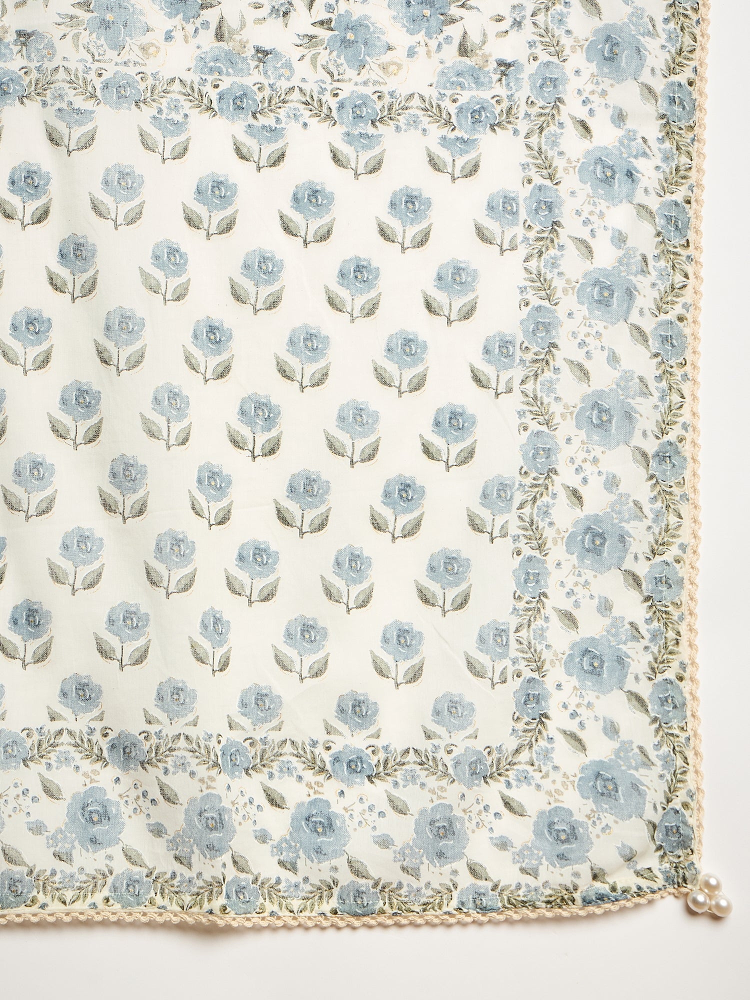 Women Floral Printed Empire Sequinned Kurta with Trousers & With Dupatta