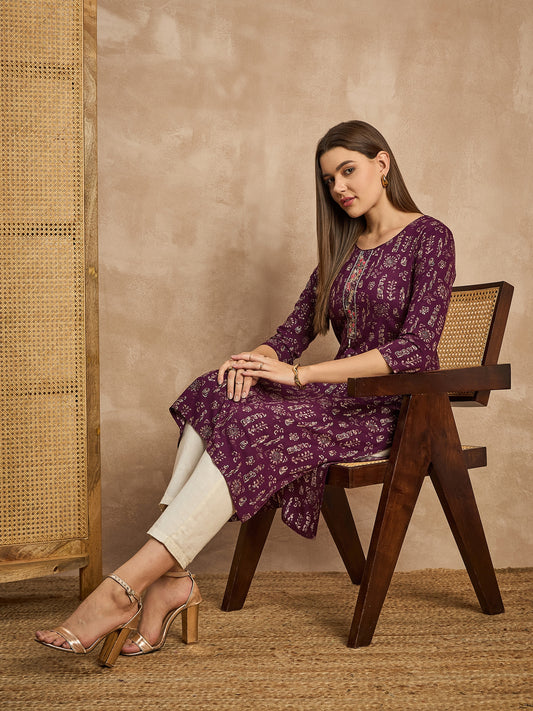 Printed Straight Kurta