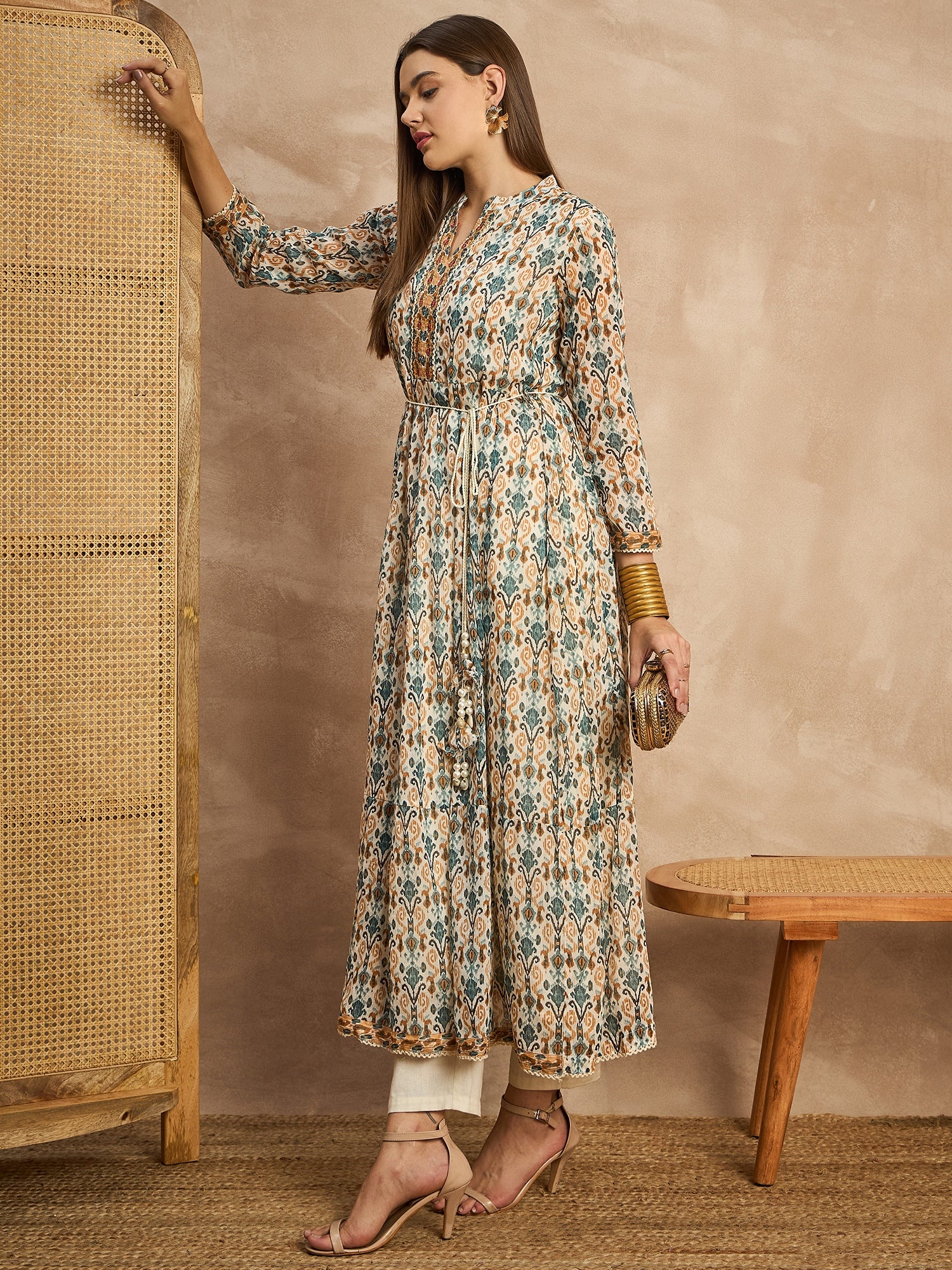 Women Ethnic Motifs Printed A-Line Dress