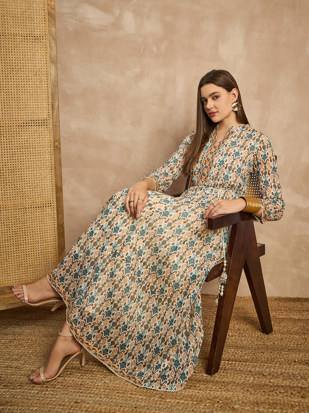 Women Ethnic Motifs Printed A-Line Dress