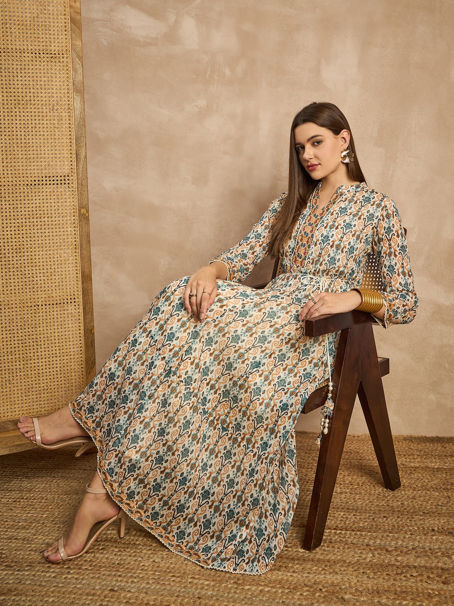 Women Ethnic Motifs Printed A-Line Dress