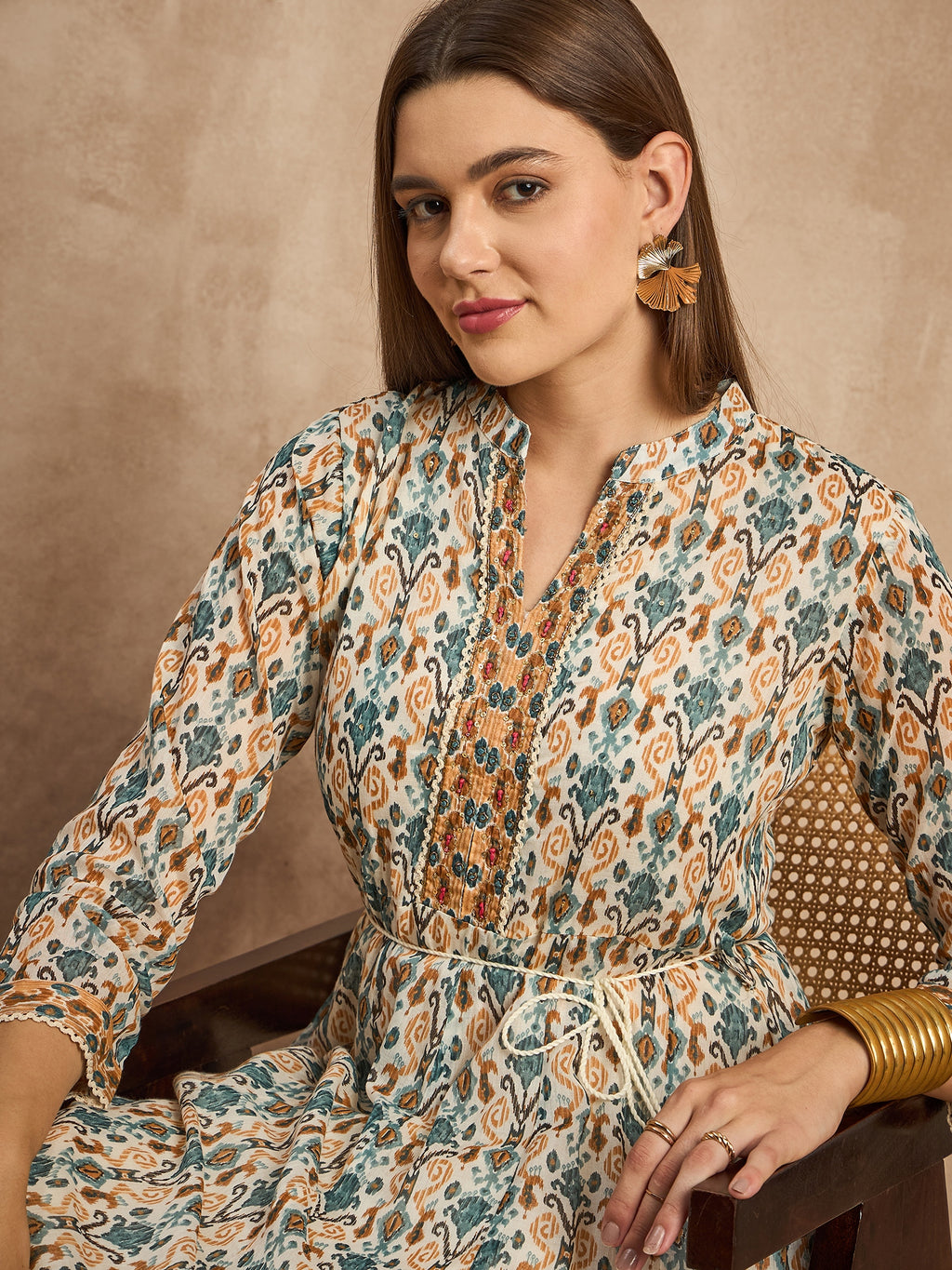 Women Ethnic Motifs Printed A-Line Dress