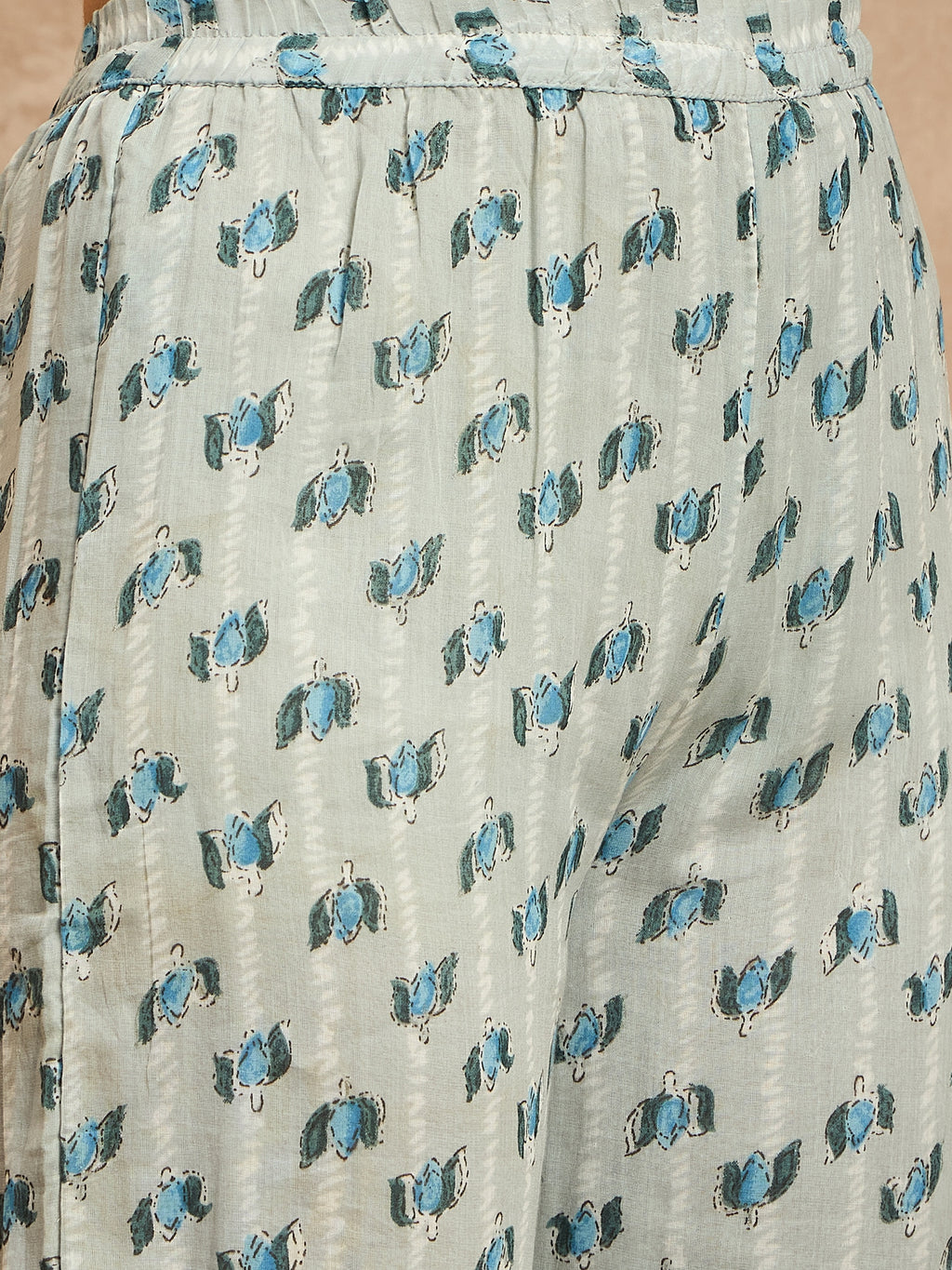 Women Floral Printed Empire Beads and Stones Kurta with Sharara & With Dupatta