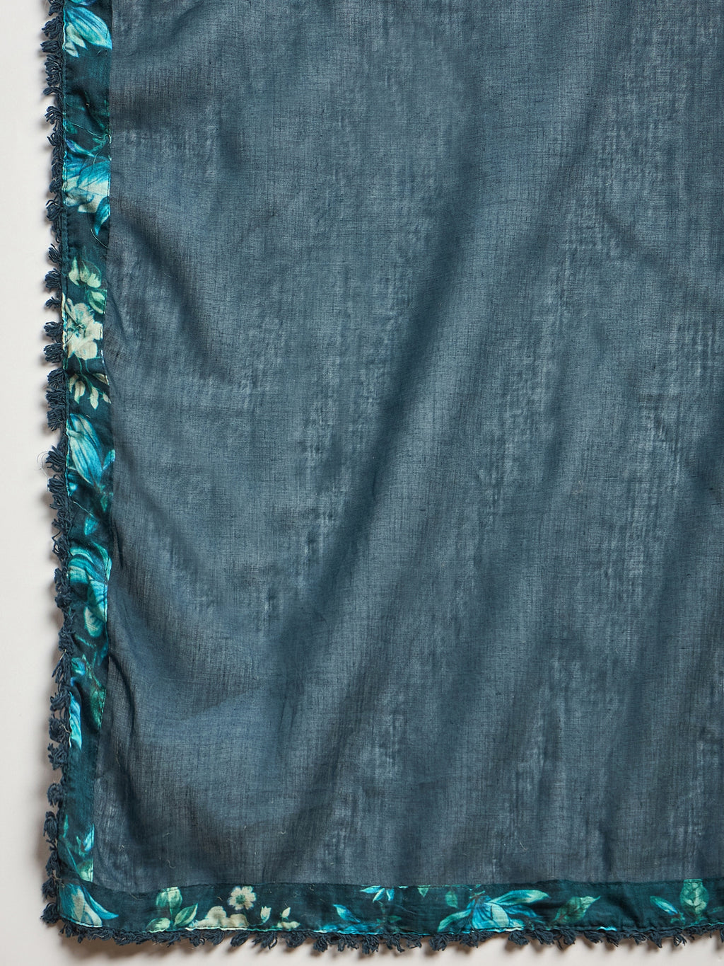 Women Floral Printed Thread Work Pleated Anarkali Kurta with Trousers & Dupatta