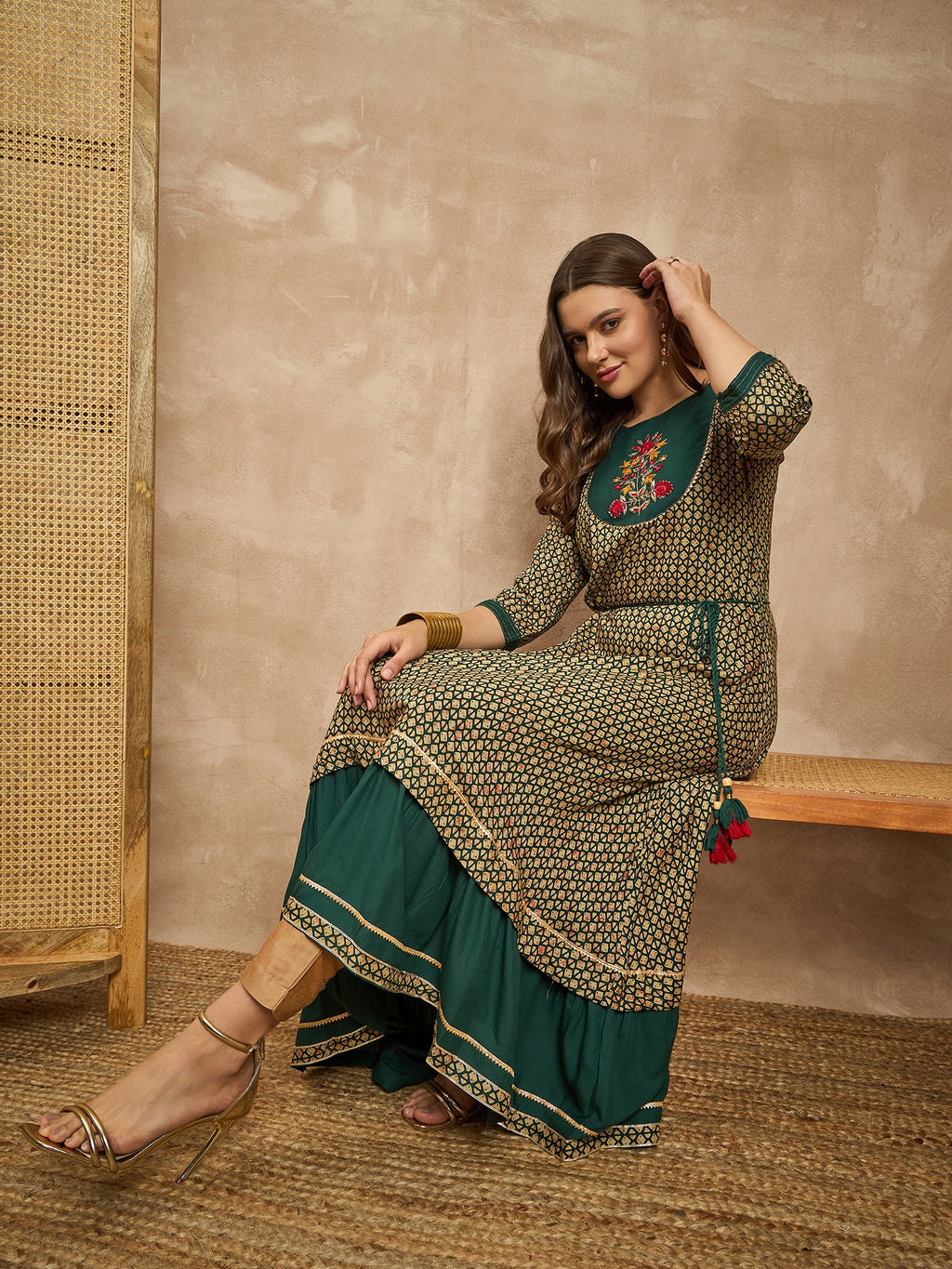 Floral Print Fit & Flare Midi Dress