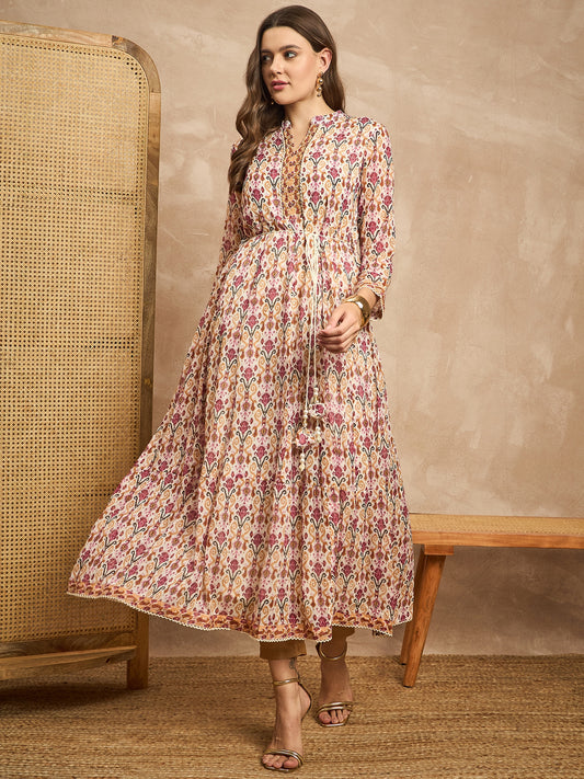Floral Print Halter Neck Maxi Dress