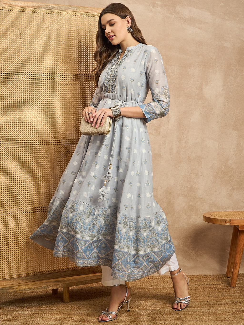 Ethnic Motifs Print Maxi Dress