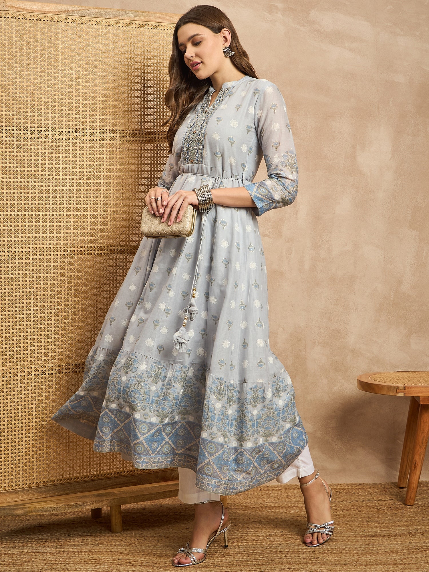 Ethnic Motifs Print Maxi Dress