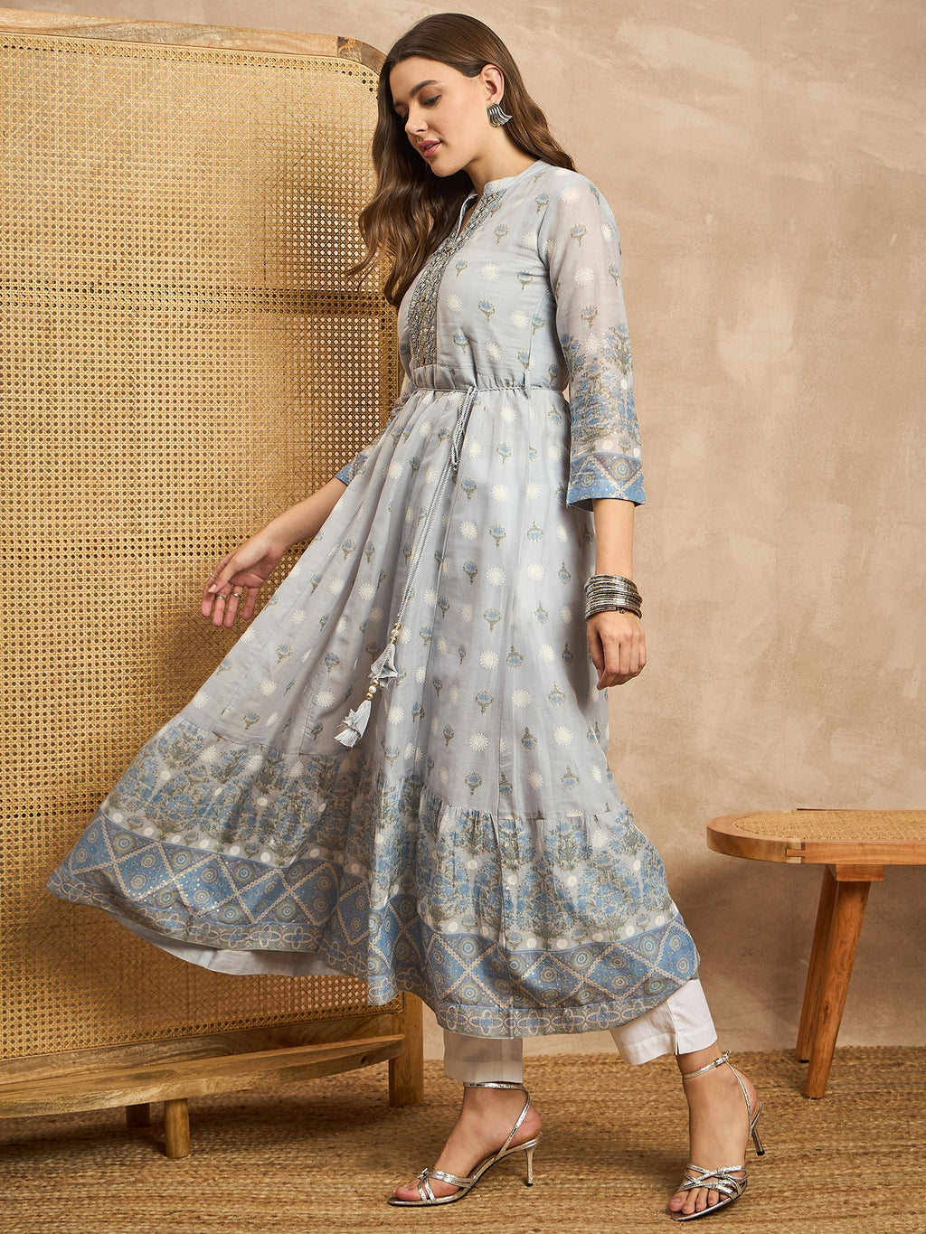 Ethnic Motifs Print Maxi Dress