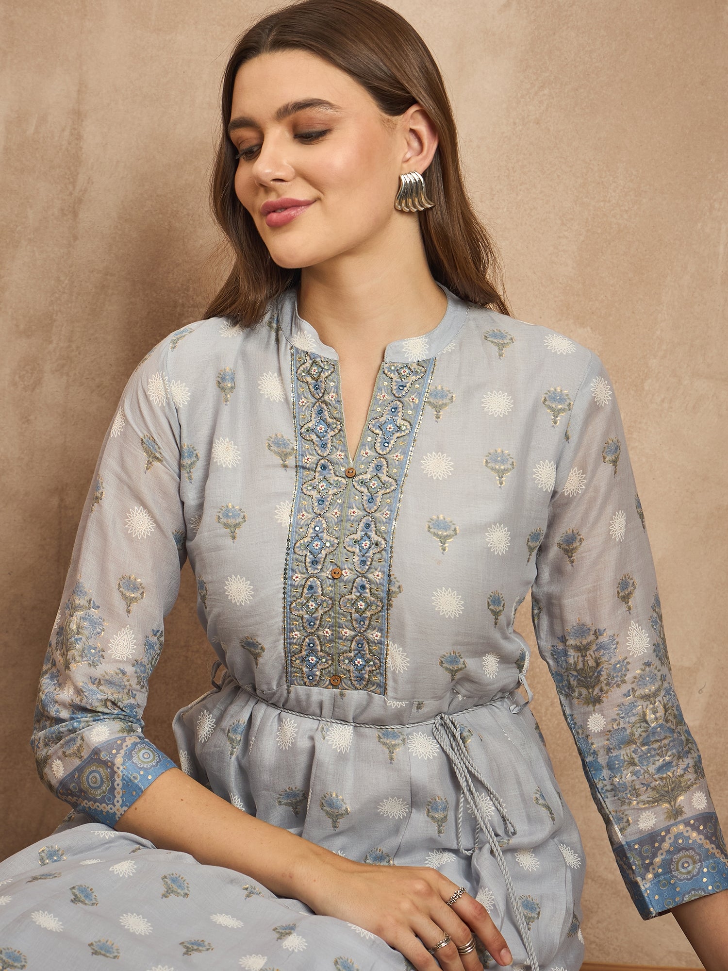 Ethnic Motifs Print Maxi Dress