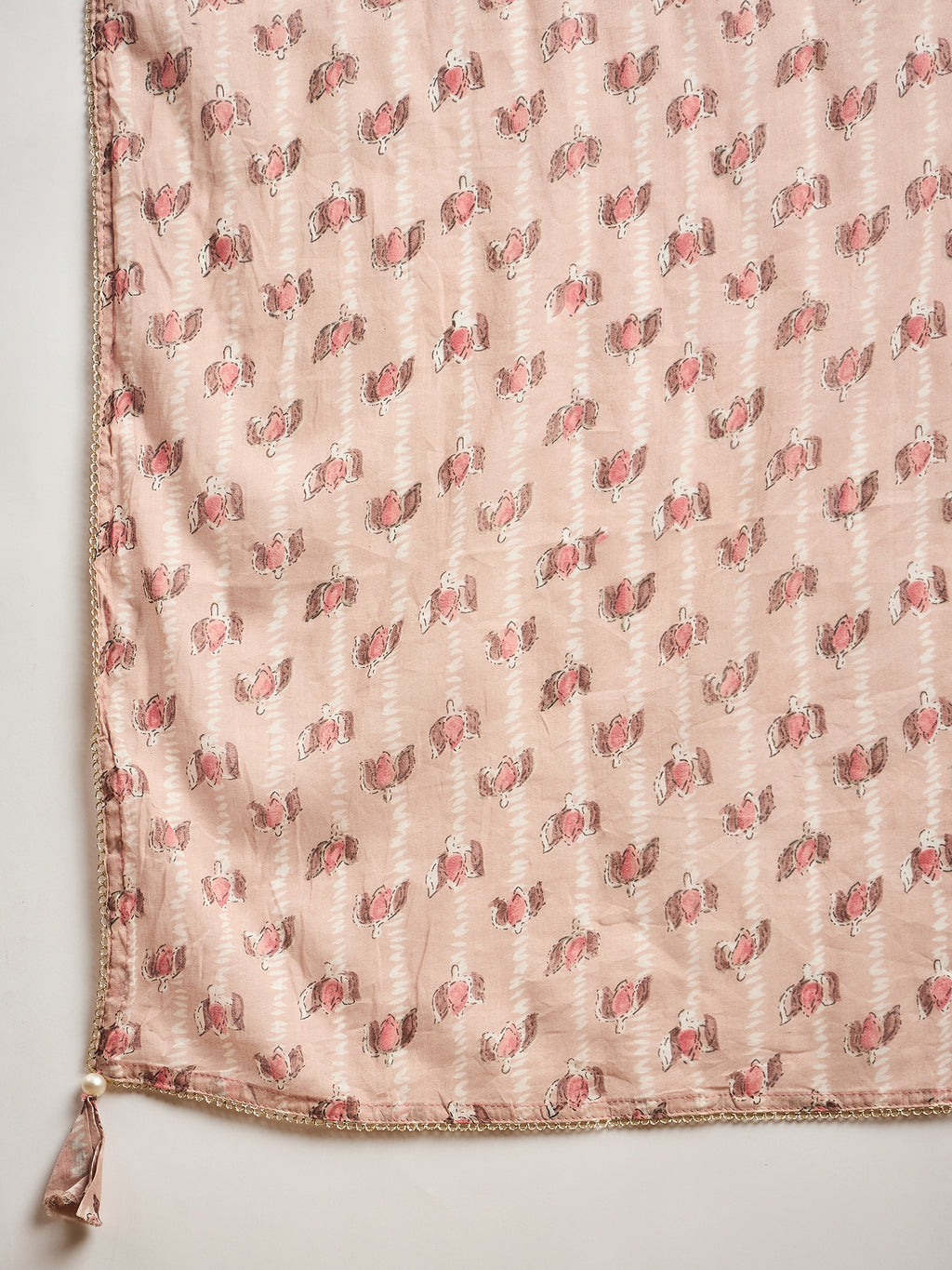 Women Floral Printed Empire Beads and Stones Kurta with Sharara & With Dupatta