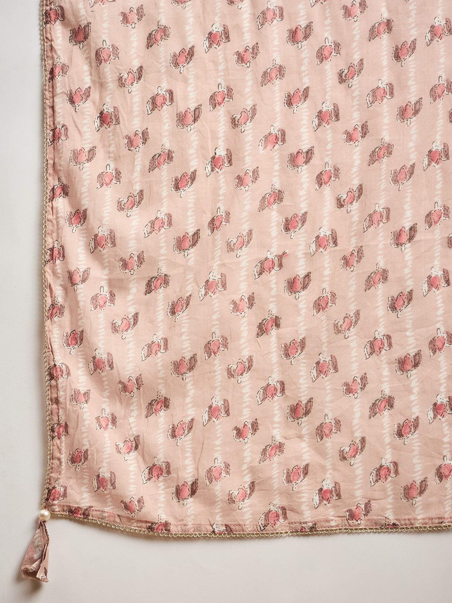 Women Floral Printed Empire Beads and Stones Kurta with Sharara & With Dupatta