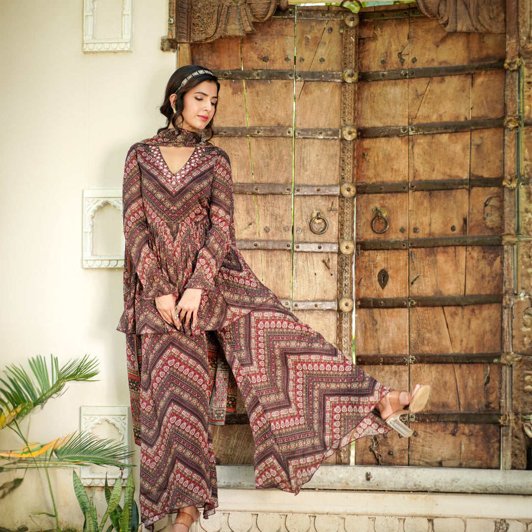 Sangria Sharara Set