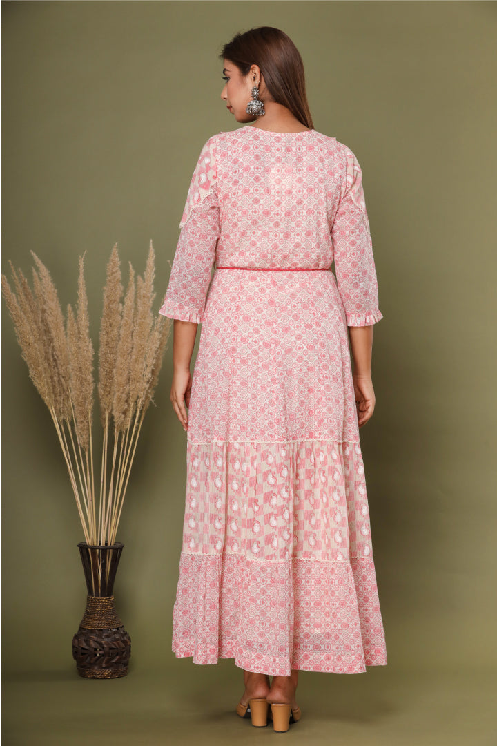 Pink Paisley Long Dress