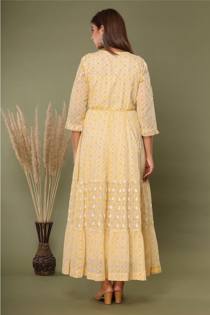 Mustard Paisley Long Dress