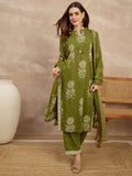 Women Ethnic Motifs Printed Regular Pure Cotton Kurta with Trousers & With Dupatta