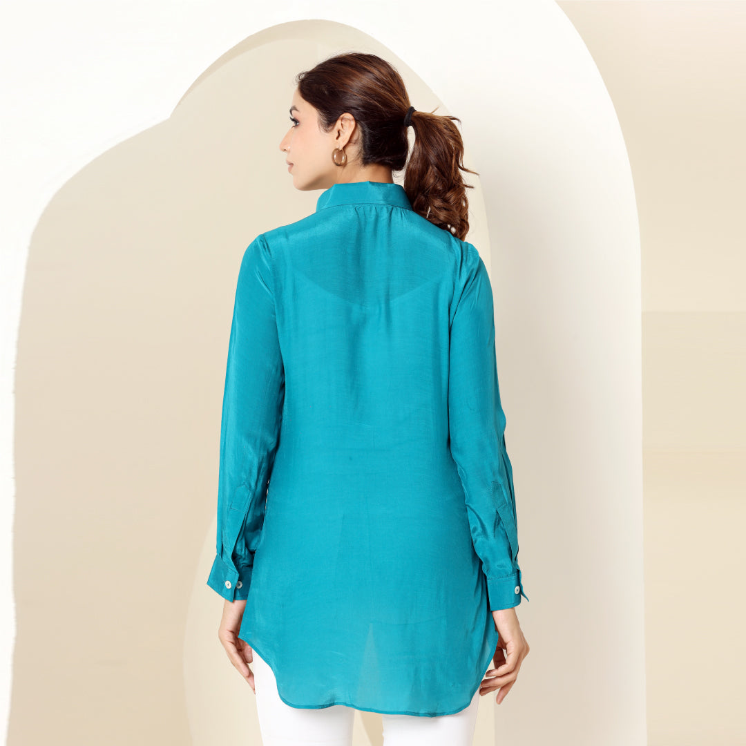 Jade Blue Voile Shirt