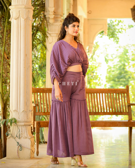 Purple Sharara Set