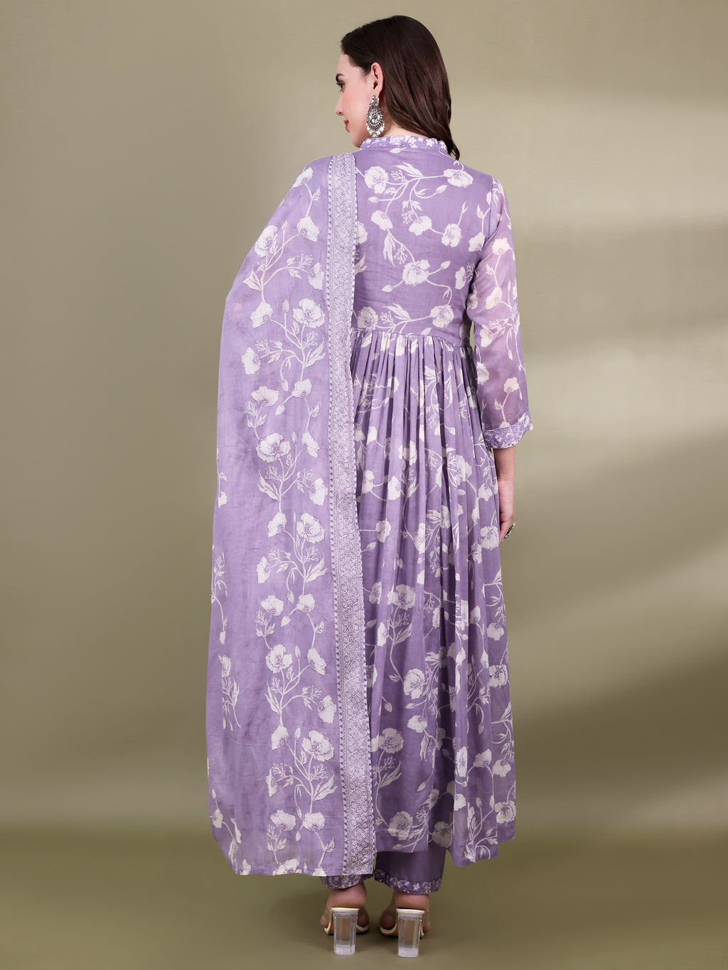 Women Floral Printed Kurti with Trousers & Dupatta