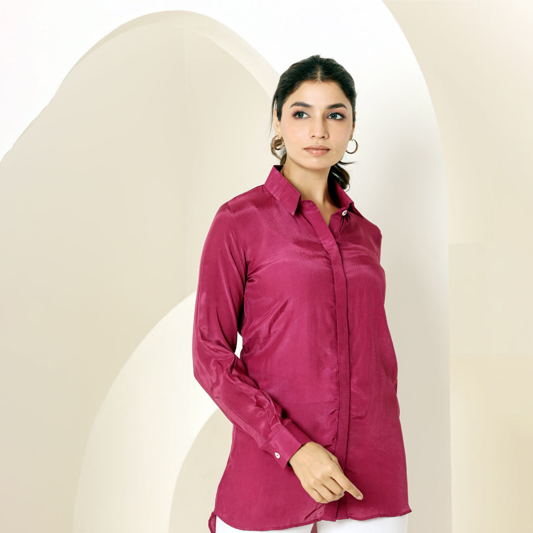 Wine Voile Shirt