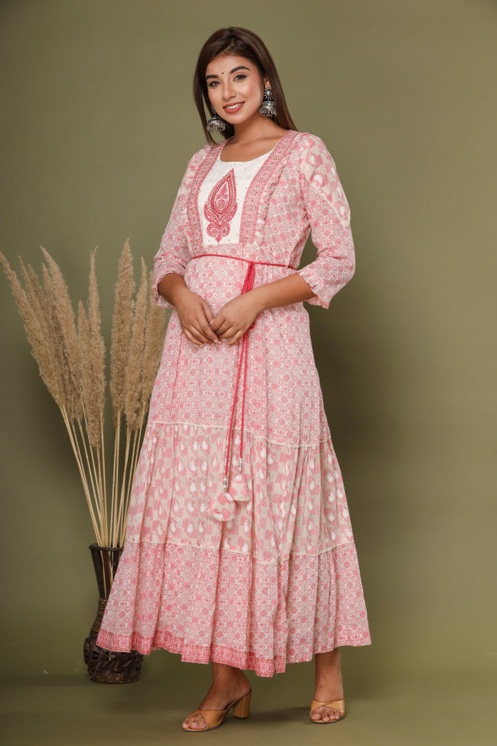 Pink Paisley Long Dress