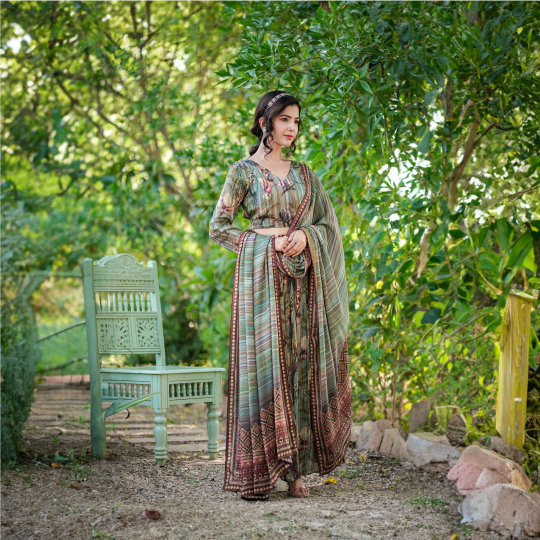 Seaweed Sharara Tunic Set