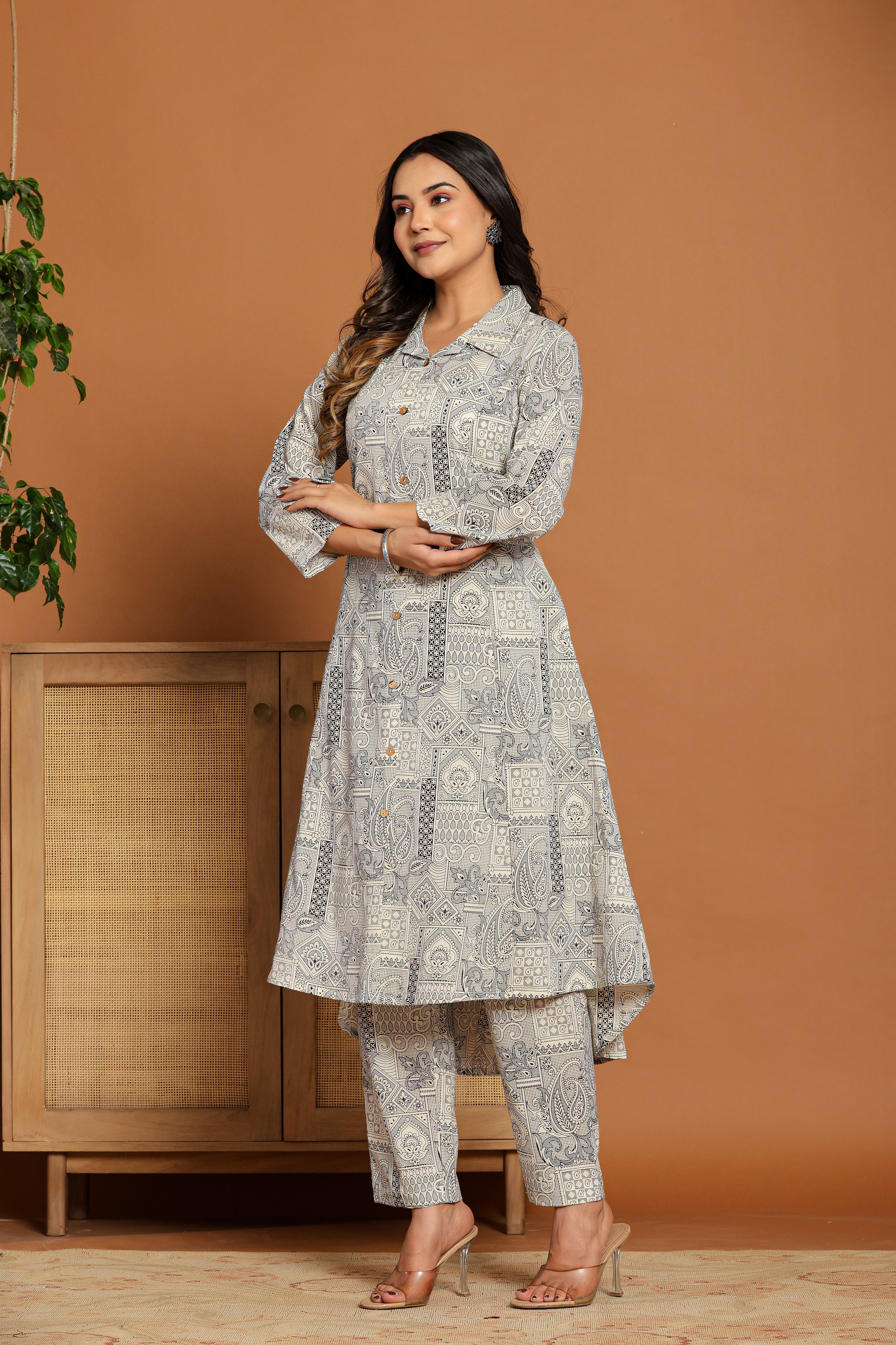 Printed Pure Cotton Tunic With Trousers Co-Ords