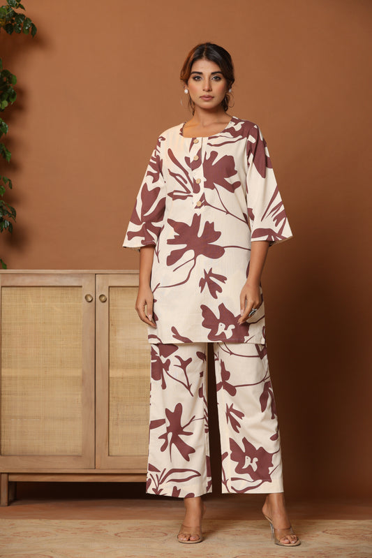 Printed Top & Trousers Co-Ords Set
