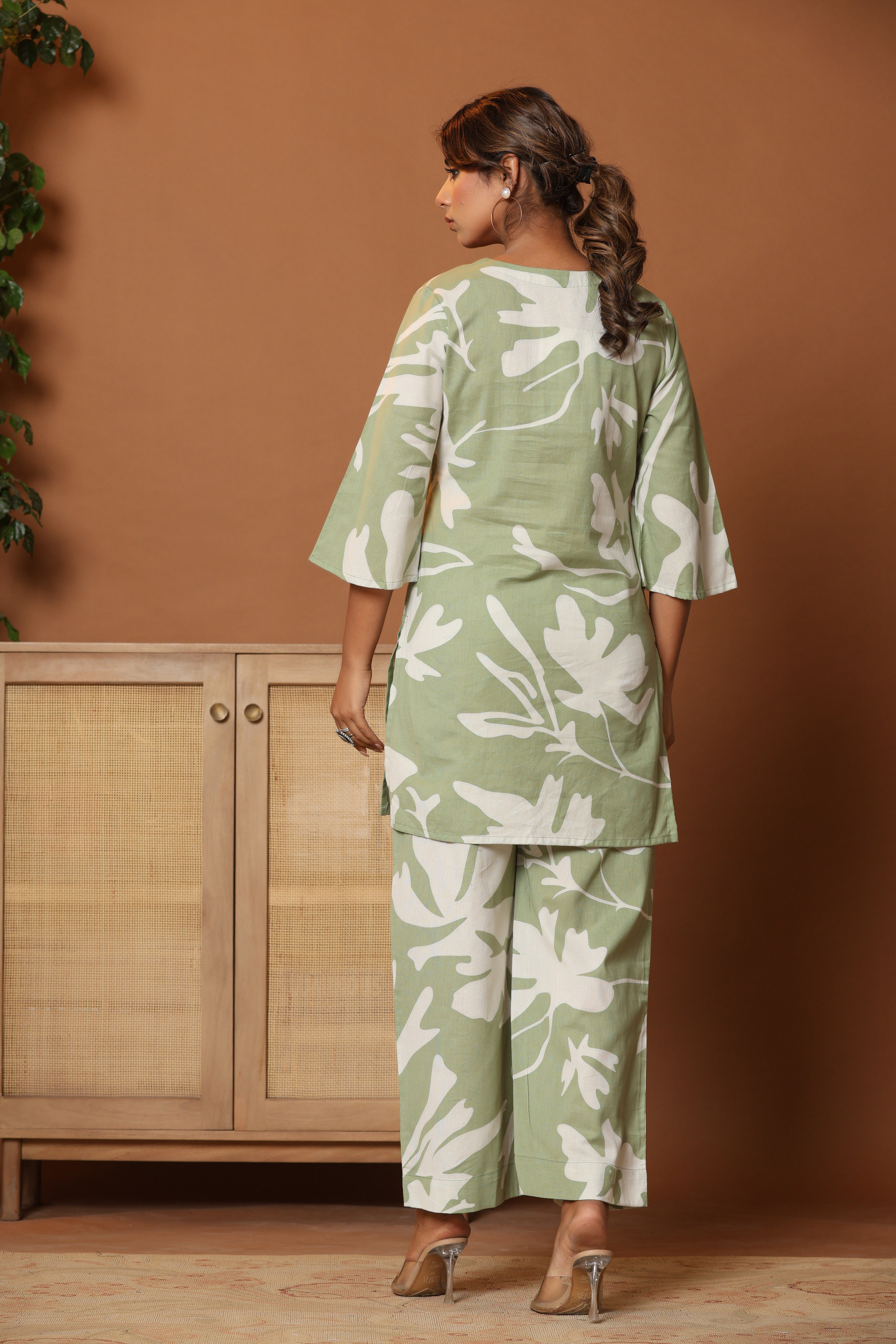 Floral Printed Tunic With Trousers Co-Ords