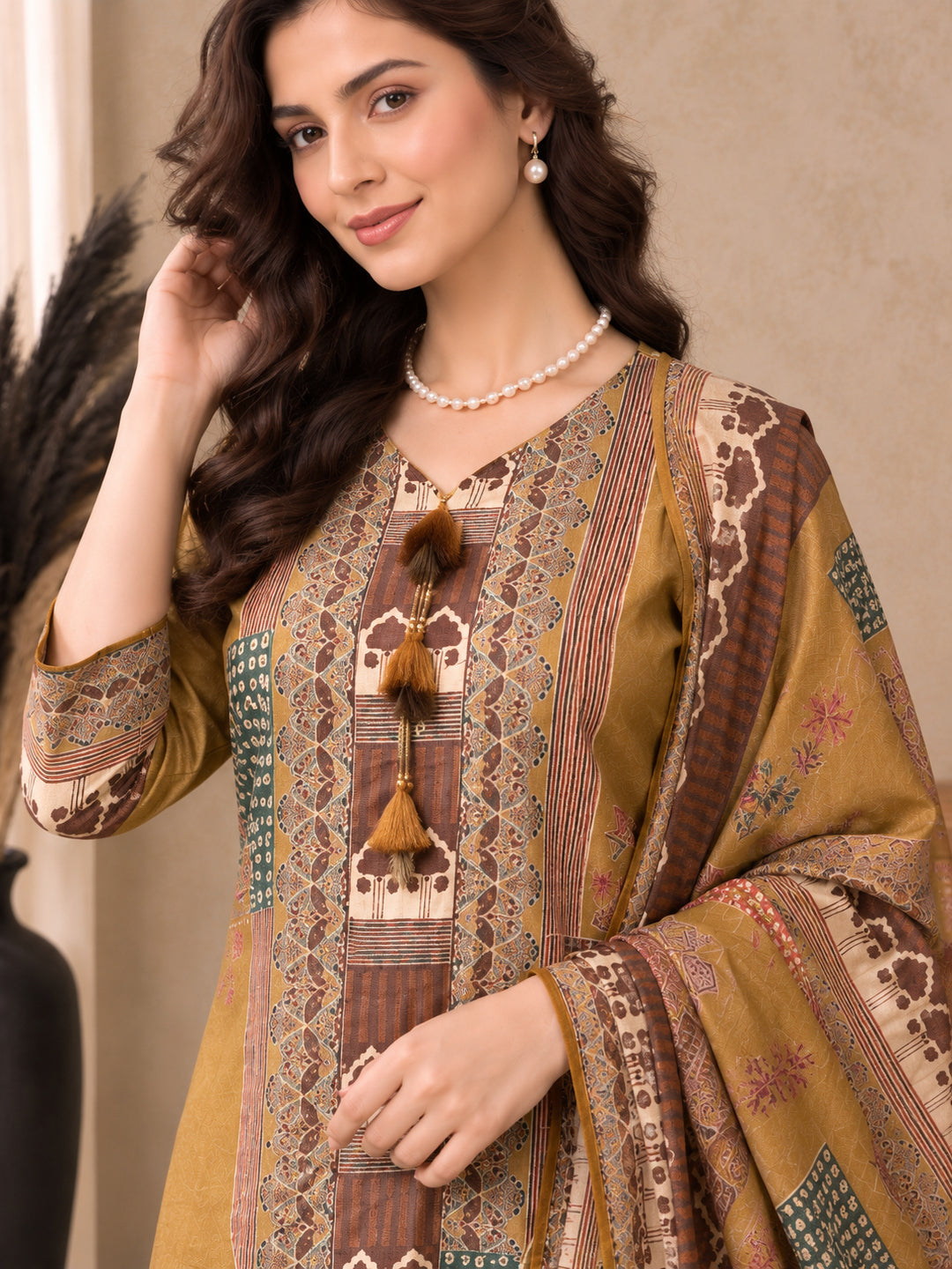 Women Ethnic Motifs Printed Regular Pure Cotton Kurta with Trousers & Dupatta