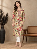Floral Printed Thread Work Thread Work Kurti