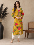 Floral Printed Thread Work Thread Work Kurti