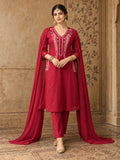 Women Floral Embroidered Regular Thread Work Kurta with Trousers & With Dupatta