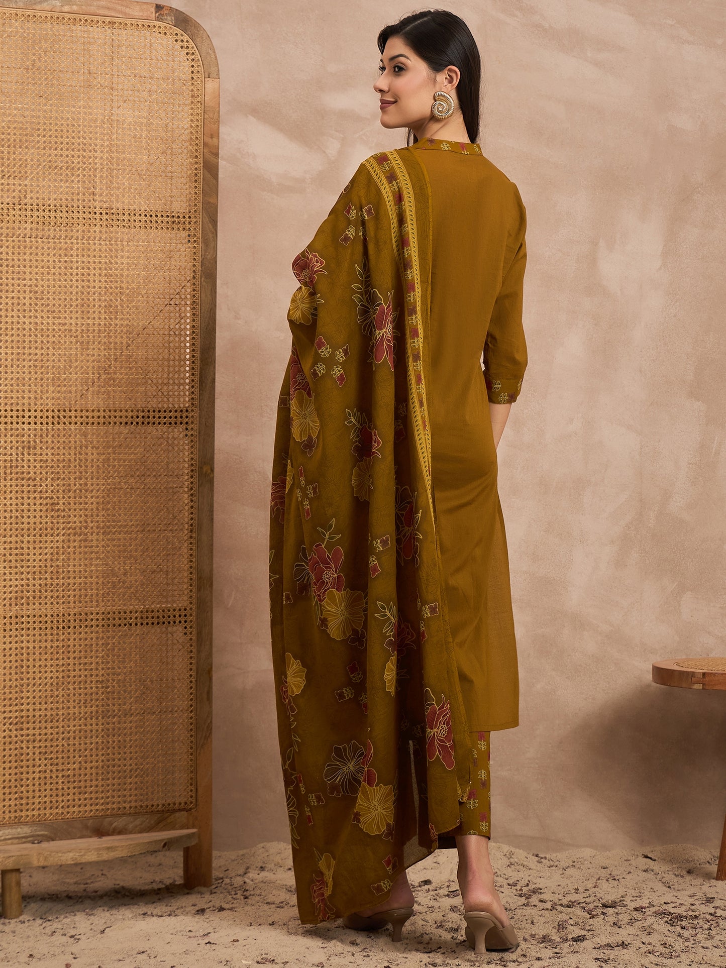 Women Ethnic Motifs Printed Pure Cotton Kurta with Trouser & Dupatta