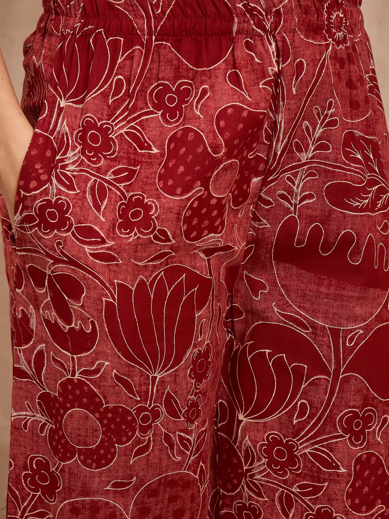 Floral Printed Round Neck Pure Cotton Co-Ords