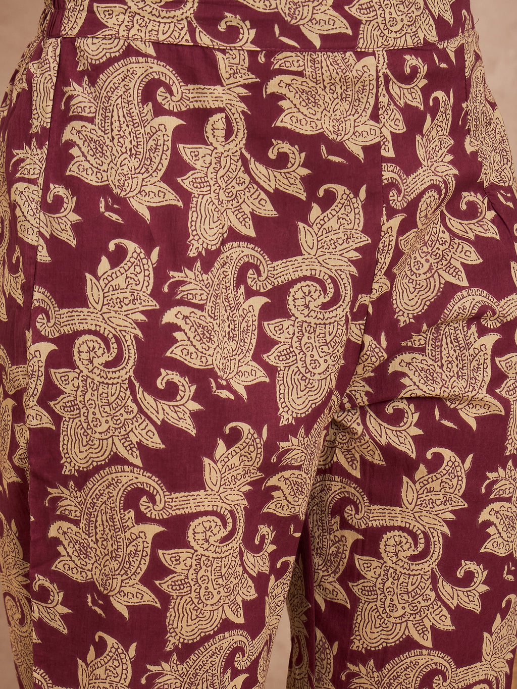 Floral Printed Shirt Collar Pure Cotton Tunic With Trousers Co-Ords