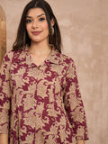 Floral Printed Shirt Collar Pure Cotton Tunic With Trousers Co-Ords