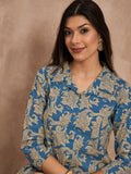 Women Ethnic Motifs Printed Cotton Kurta with Trousers