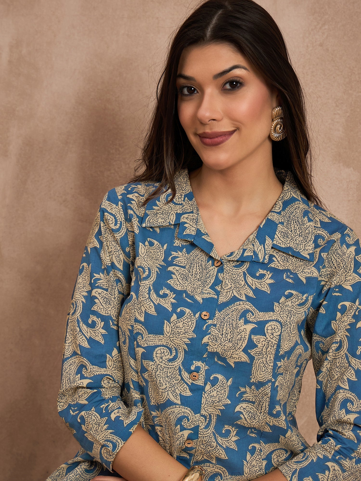 Women Ethnic Motifs Printed Cotton Kurta with Trousers