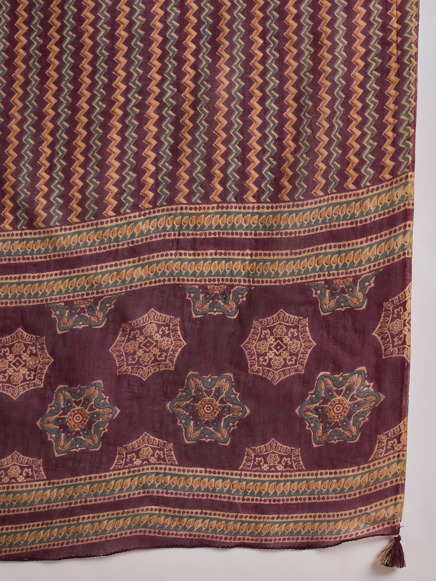 Women Ethnic Motifs Printed Pure Cotton Kurta with Trousers & Dupatta