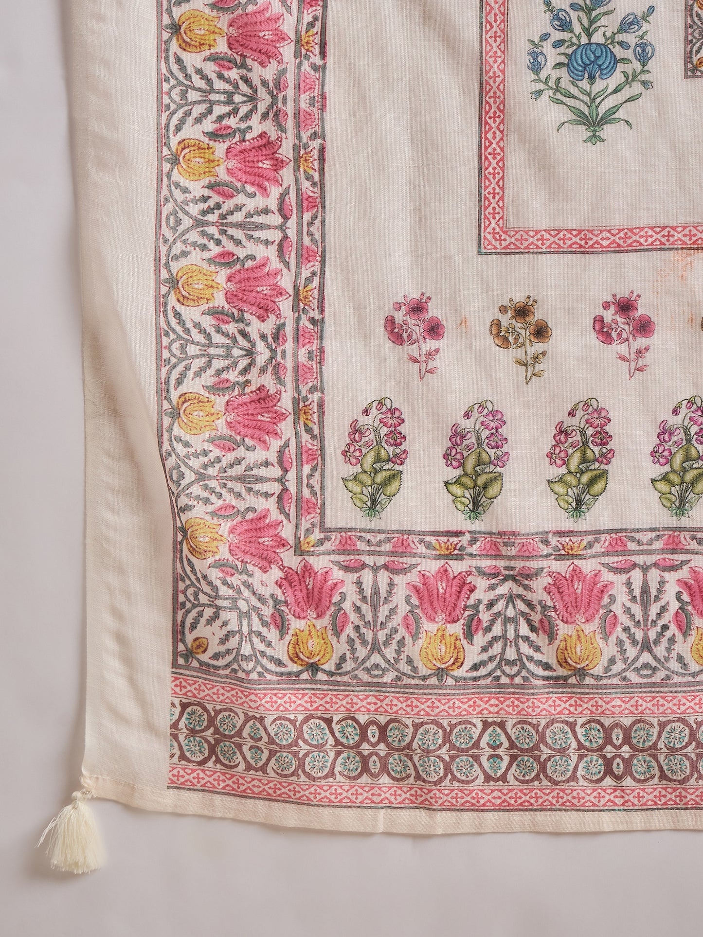 Women Floral Printed Cotton Kurta with Palazzos & Dupatta