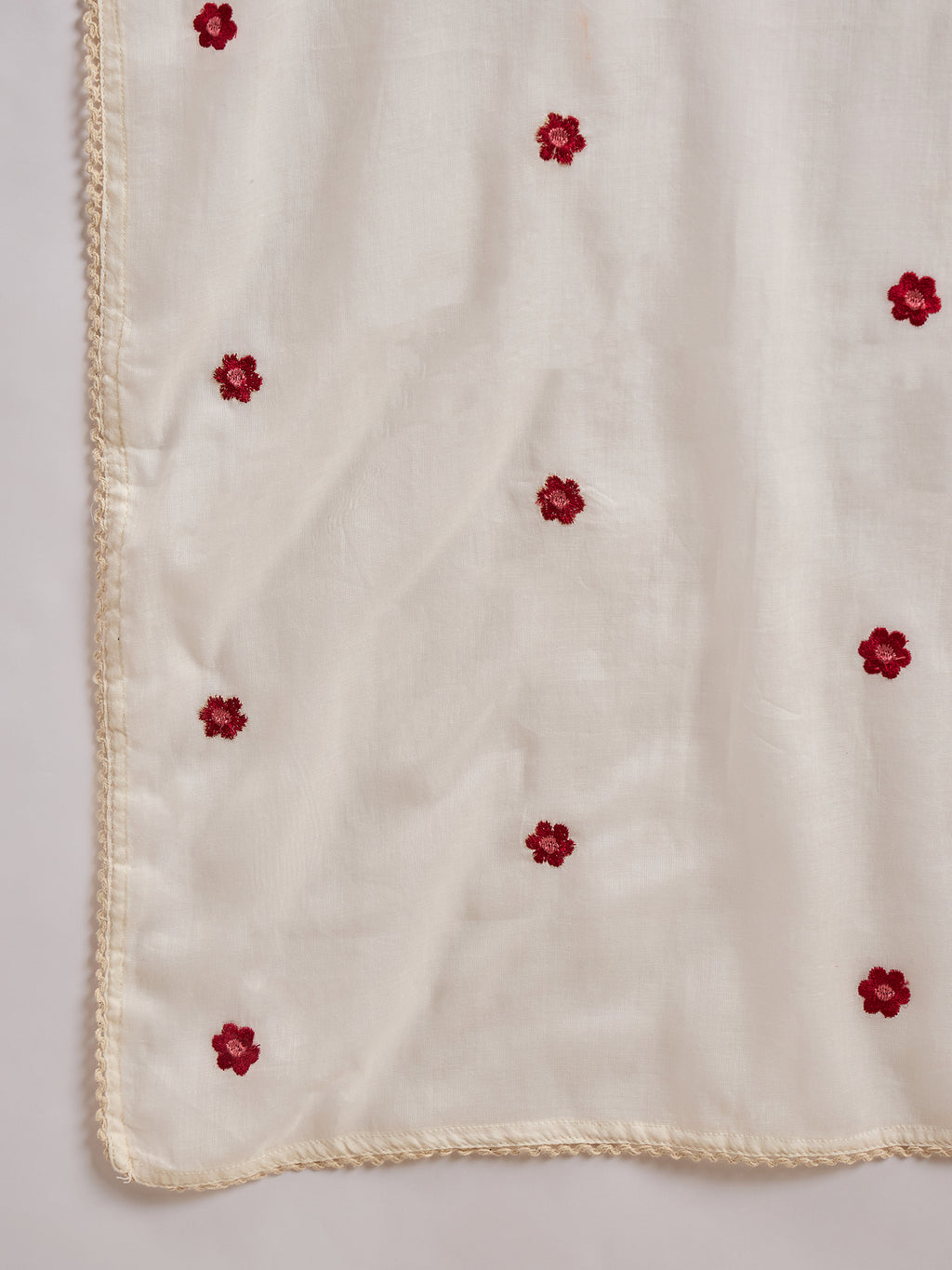Women Floral Embroidered Thread Work Straight Kurta with Trouser & Dupatta